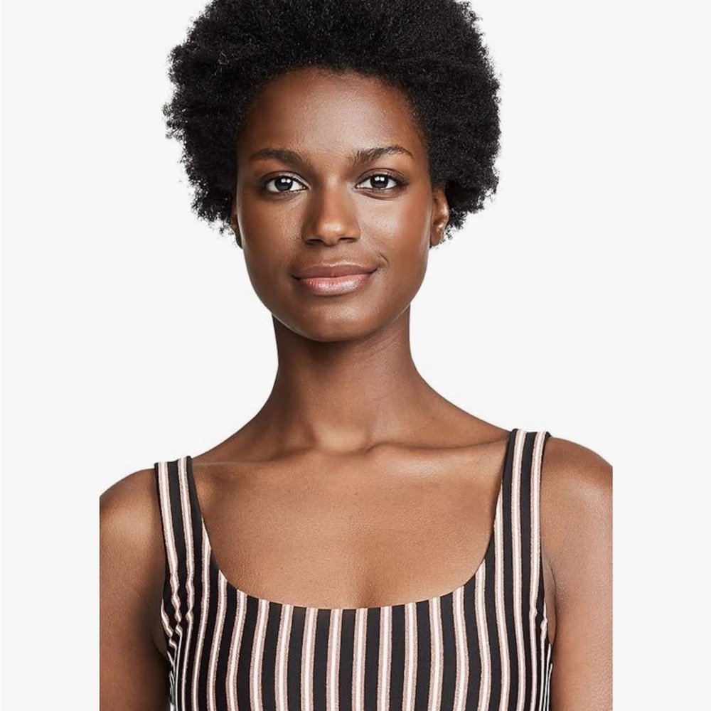 Cabana Life Black and Brown Striped Top